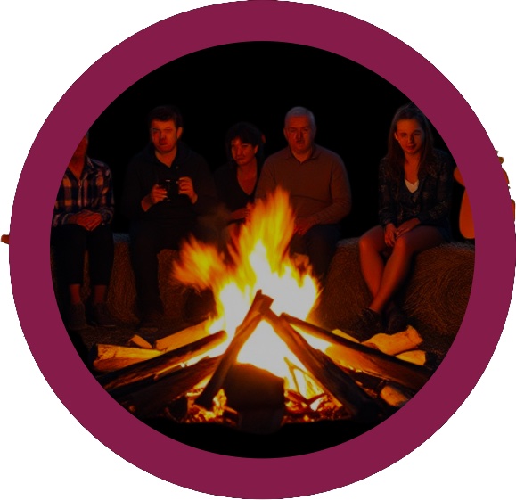 Pete Lawrence by the campfire